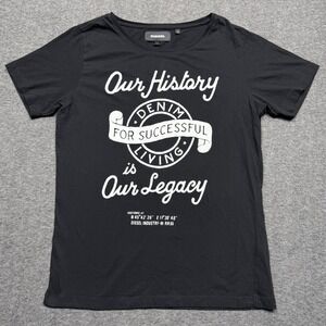 Diesel Shirt Mens‎ Medium Black White Diesel Our History Successful Living Tee